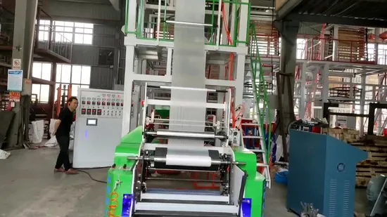 Automatic HDPE LDPE LLDPE PE Two Layer Three Layer Rotary Head ABA Plastic Film Blowing Machine Extruder Film Extrusion Blown Machine Price
