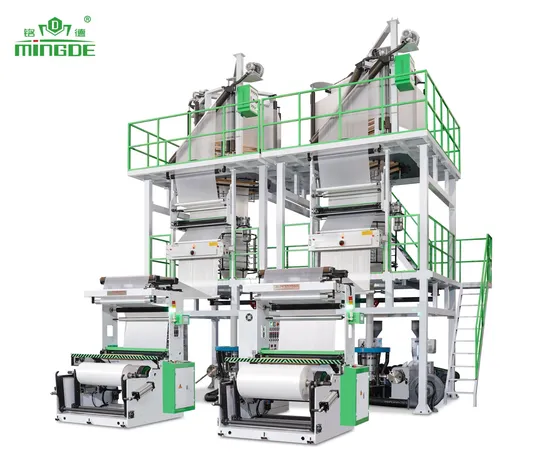 Low Energy Consumption High Speed HDPE LDPE Blown Extrusion Making Machinery Automatic Extruder Mutilayer Three Layers ABC Plastic PE Film Blowing Machine 